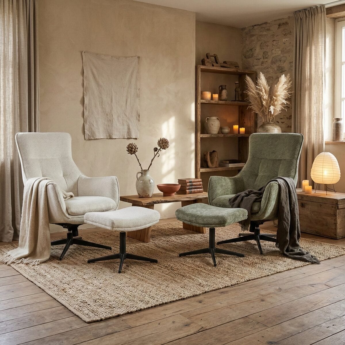 Flynn, Ronde fauteuil · Wildeboer — Stof of leer