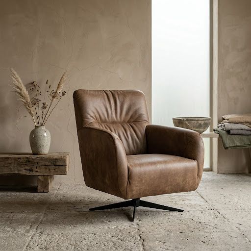 Kros, Draai-fauteuil · Zitform — Stof of leer